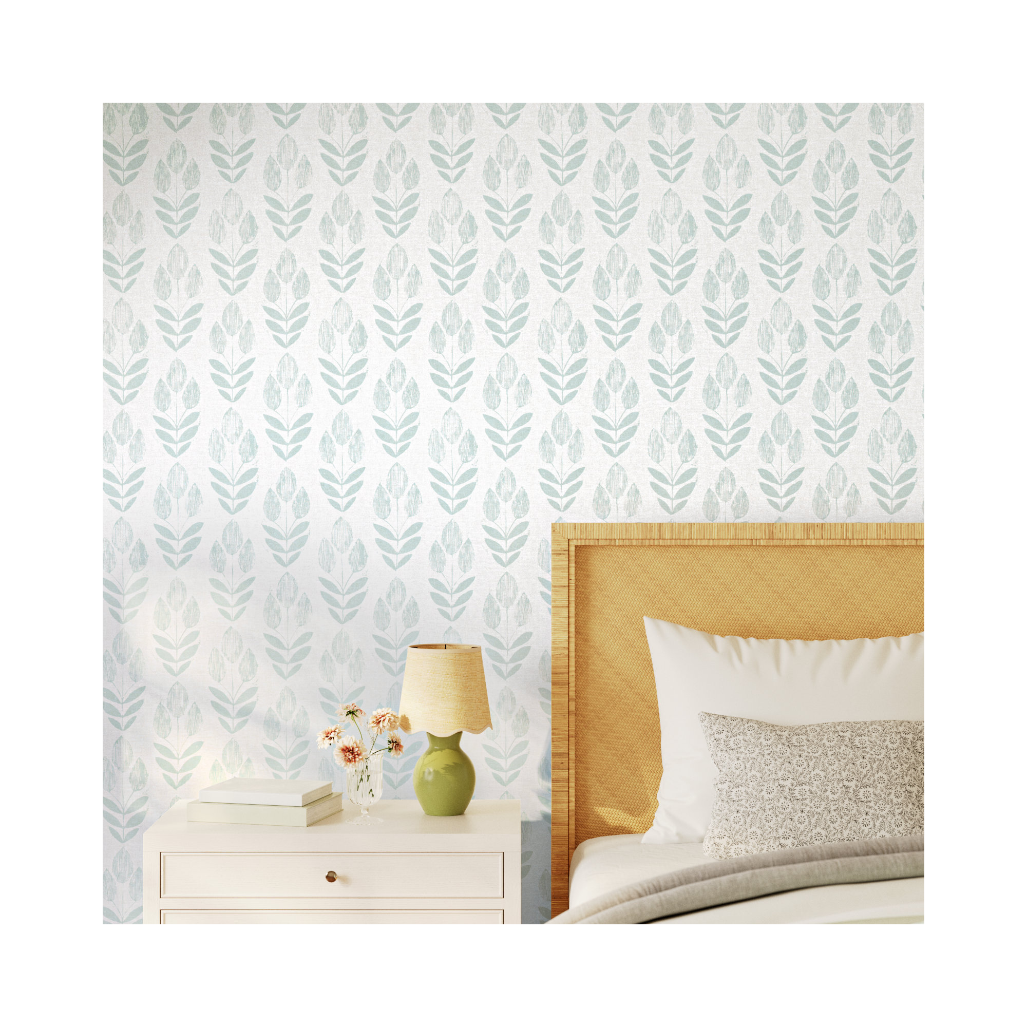 Reginald Floral Wallpaper, Teal