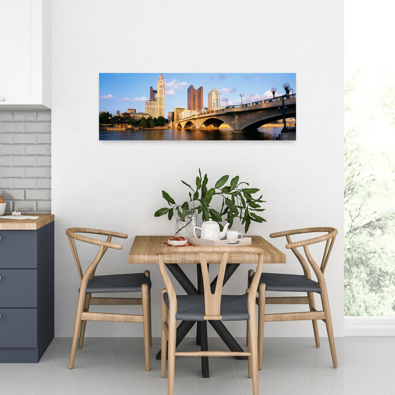 Scioto River, Columbus, Ohio, États-Unis, art contemporain abstrait, art mural de la ville, H 12 po x l 36 po