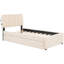 Lit plateforme simple tapissier avec gigogne en molleton beige exquis-2099695661-2099695663