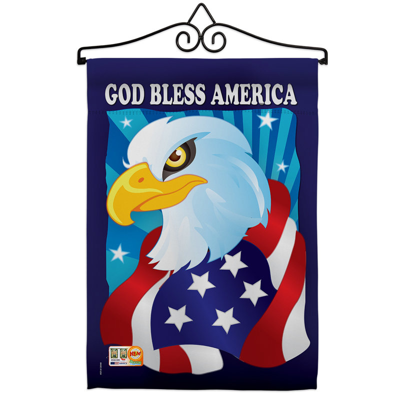 Polyester à 2 faces 18,5 x 13 po Freedom Eagle Drapeau de jardin