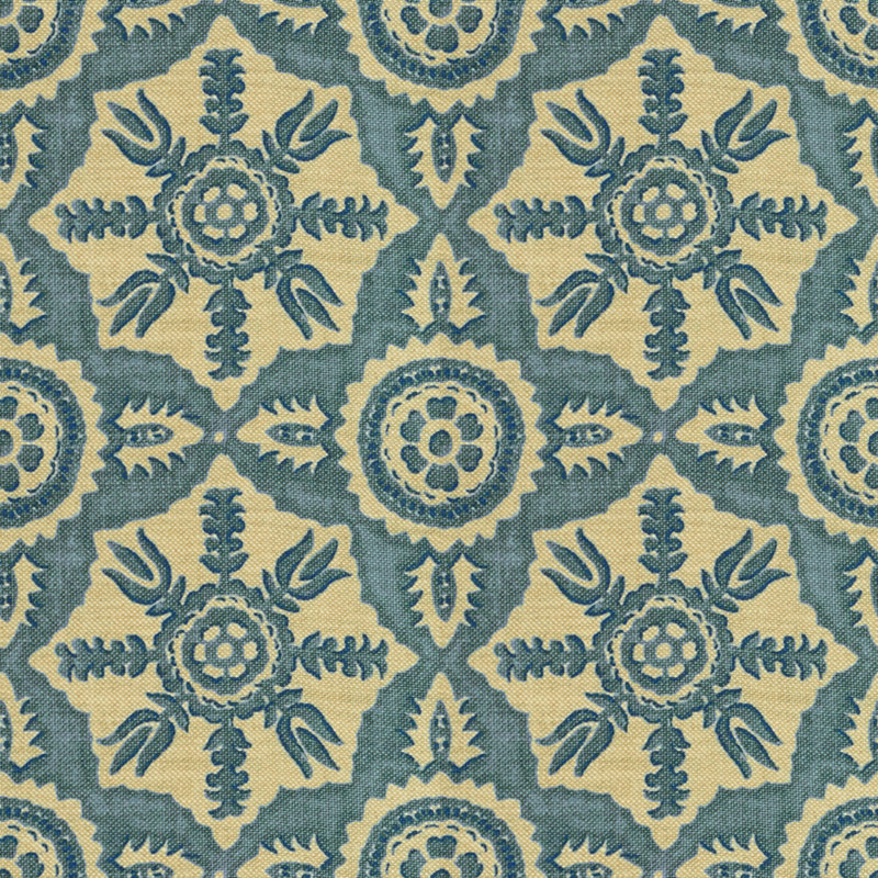 Rossmore Indigo Linen Fabric