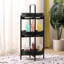 Tissé à la main, 3, ovale, table d'appoint, plateau amovible, pique-nique, rangement pour garde-manger, format compact, rangement pour fruits et légumes noirs, forme ovale,