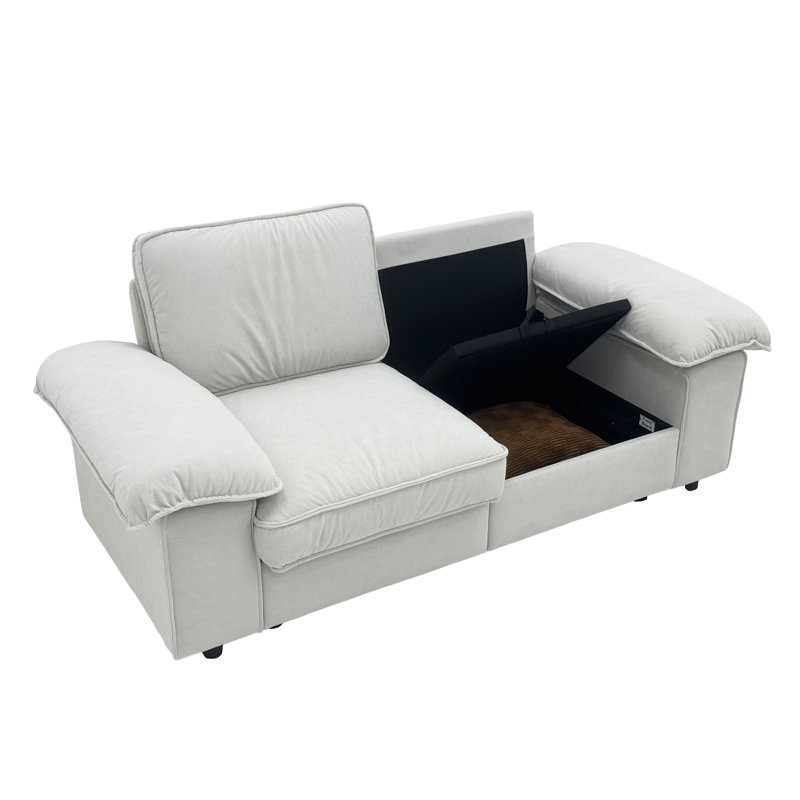 Canapé de rangement compact avec compartiments cachés, idéal pour les petits espaces de vie et les maisons contemporaines, confortable pour se détendre et recevoir