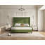 Lit tapissier en velours côtelé grand format Wauson Crofford avec tête de lit haute de 63 po et pieds en bois massif, vert-1554600669-1559884729