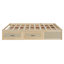 Grand lit plateforme avec 6 tiroirs de rangement