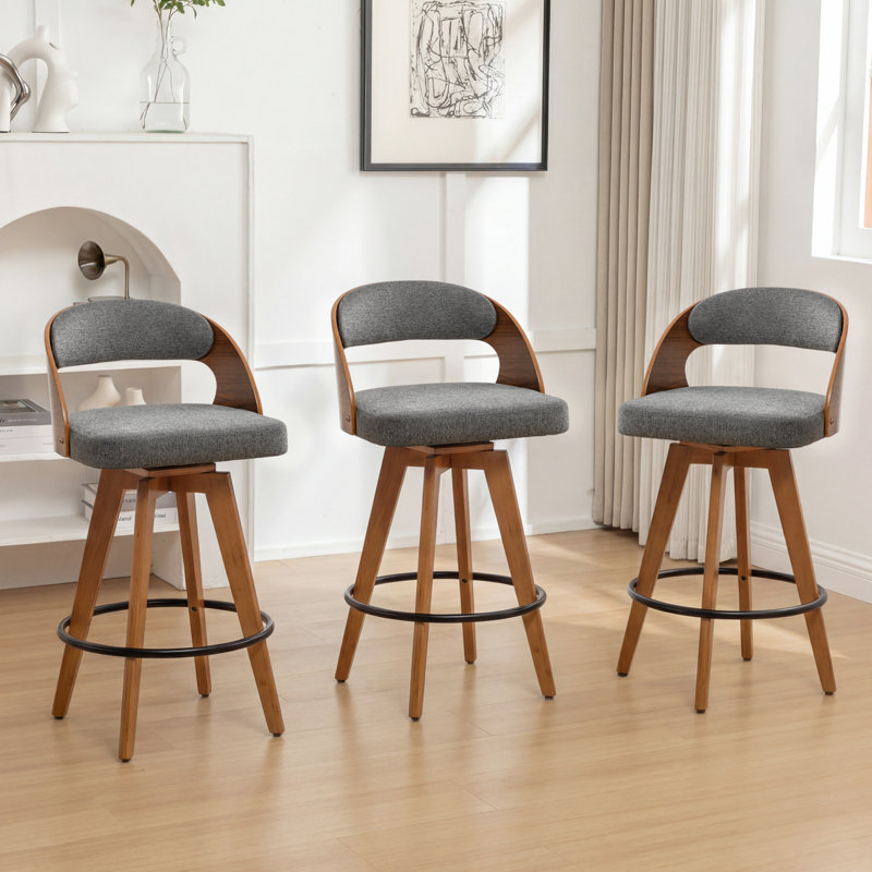 Tabouret de comptoir et de bar Chandler, Tabouret de bar (siège d’une hauteur de 30 po), Lin gris