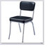 Élégantes chaises d'appoint rembourrées noires et chromées (ensemble de 2) pour un confort et un style de salle à manger modernes