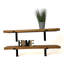 Lemieux Handcrafted Rustic Wooden Wall-Mounted Floating Shelves with Black L Brackets-820627483