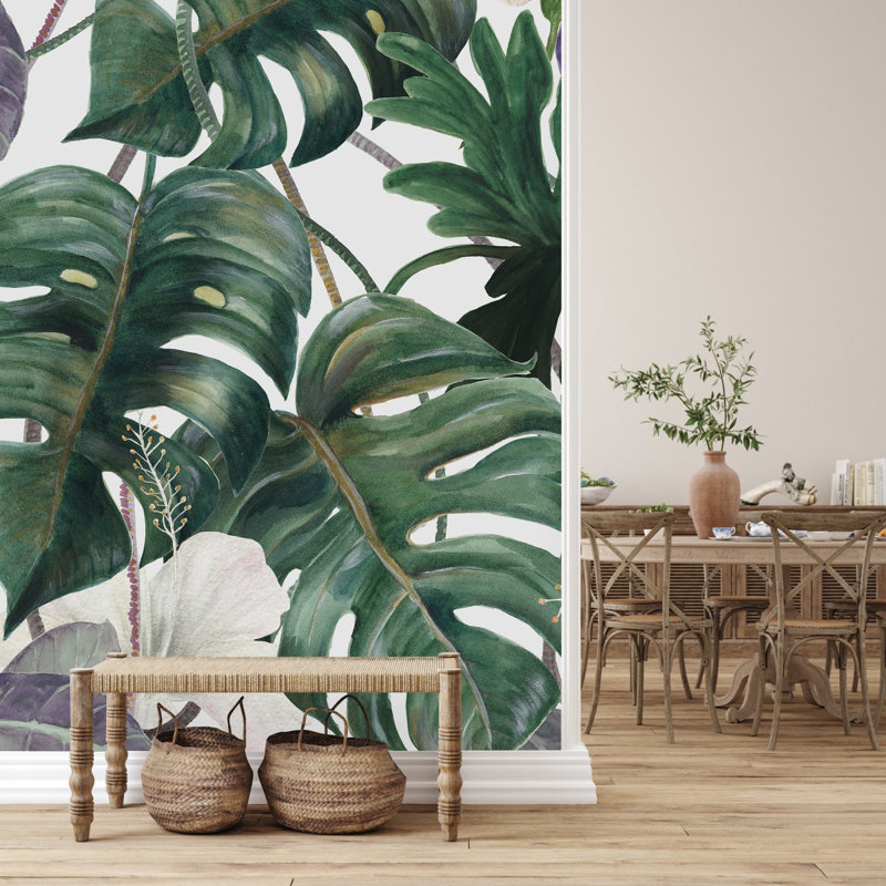 Keara Floral Wall Mural, 10.42' W x 10.42' L