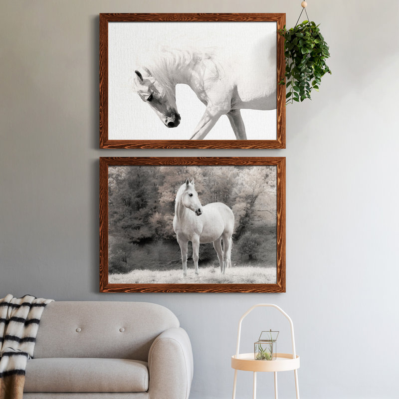 Neutral Stallion - ensemble de 2 photos sur toile tendues, H 37,5 po x l 55 po x P 1,5 po, Cadre en érable