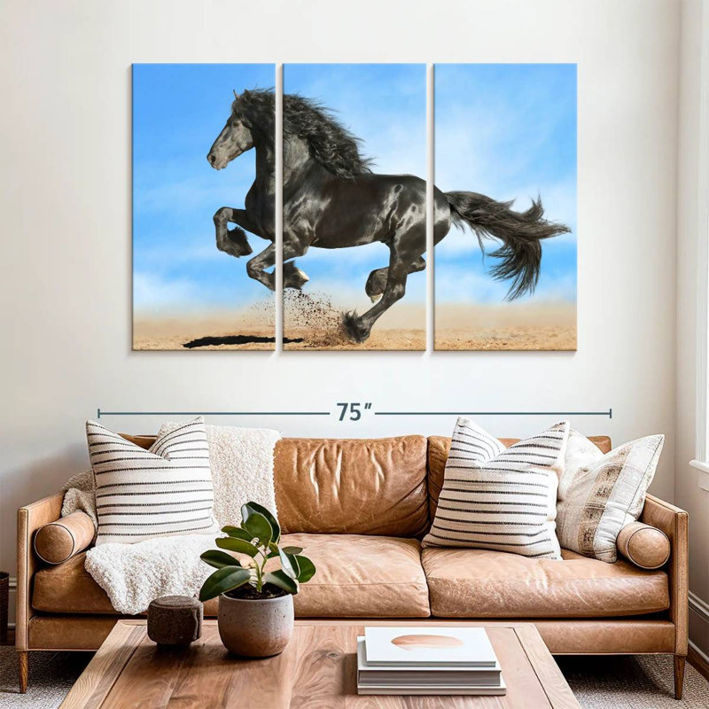 Cheval frison Brampt, H 42 po x l 65 po