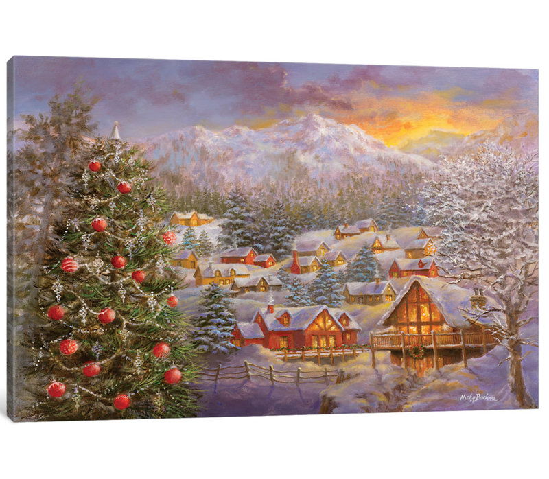 «Season's Greetings» par Nicky Boehme, impression sur toile tendue sur toile tendue sur châssis, H 12 po x l 18 po x P 1,5 po