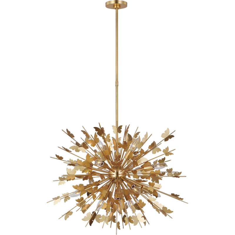 Julie Neill Farfalle Medium Chandelier, Gild