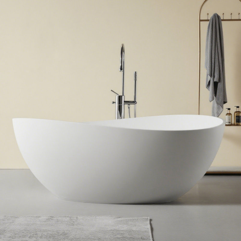 63" Freestanding Solid Surface Bathtub