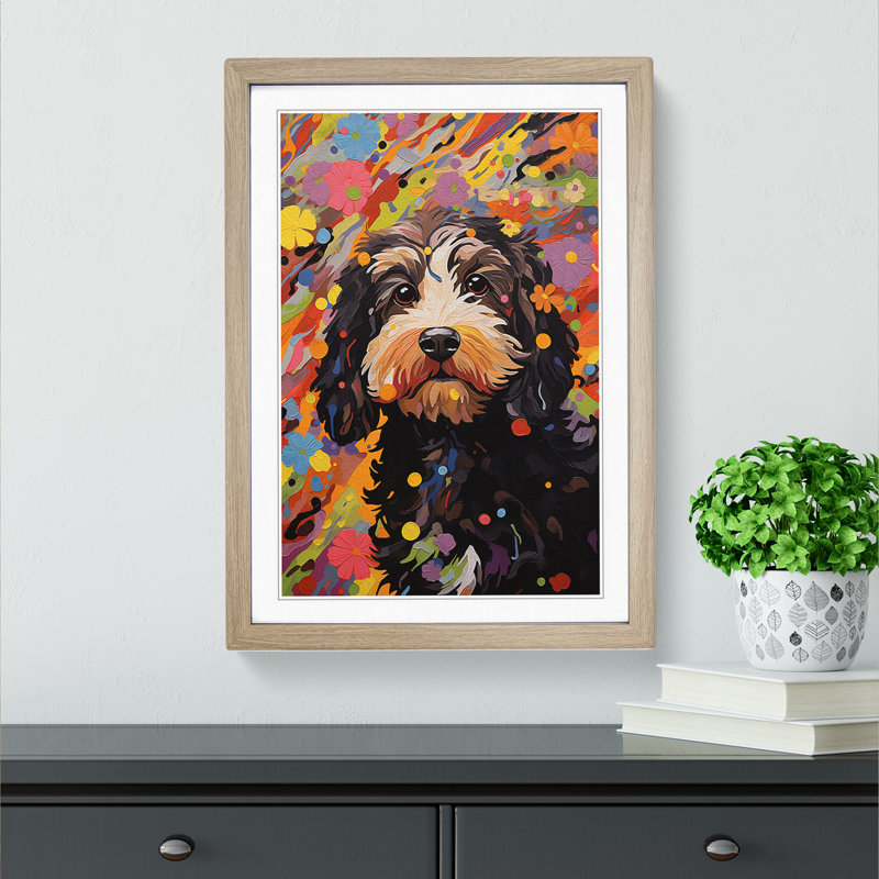 Single Picture Frame Print on Wood, Oak Framed, 46cm H x 34cm W
