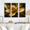 «Lily Gold I», reproduction sur toile 3 pièces