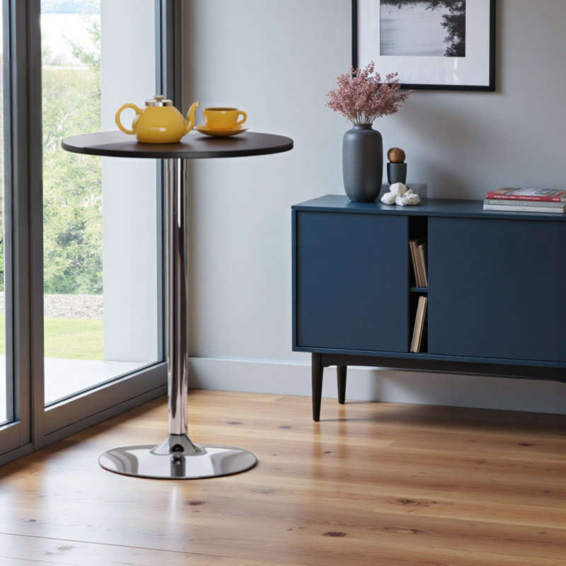 Trulli High Top Table with Round Top and Metal Base, 40.66'' H X 28.74'' W X 28.74'' D