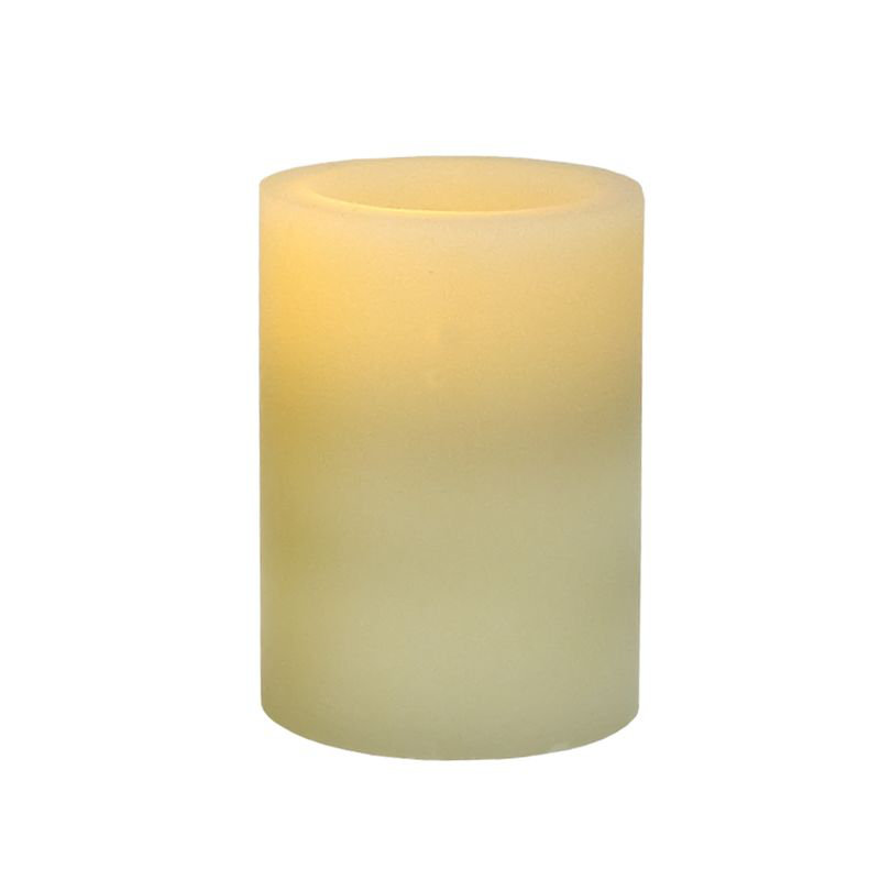 Bougie pilier en cire ivoire sans flamme