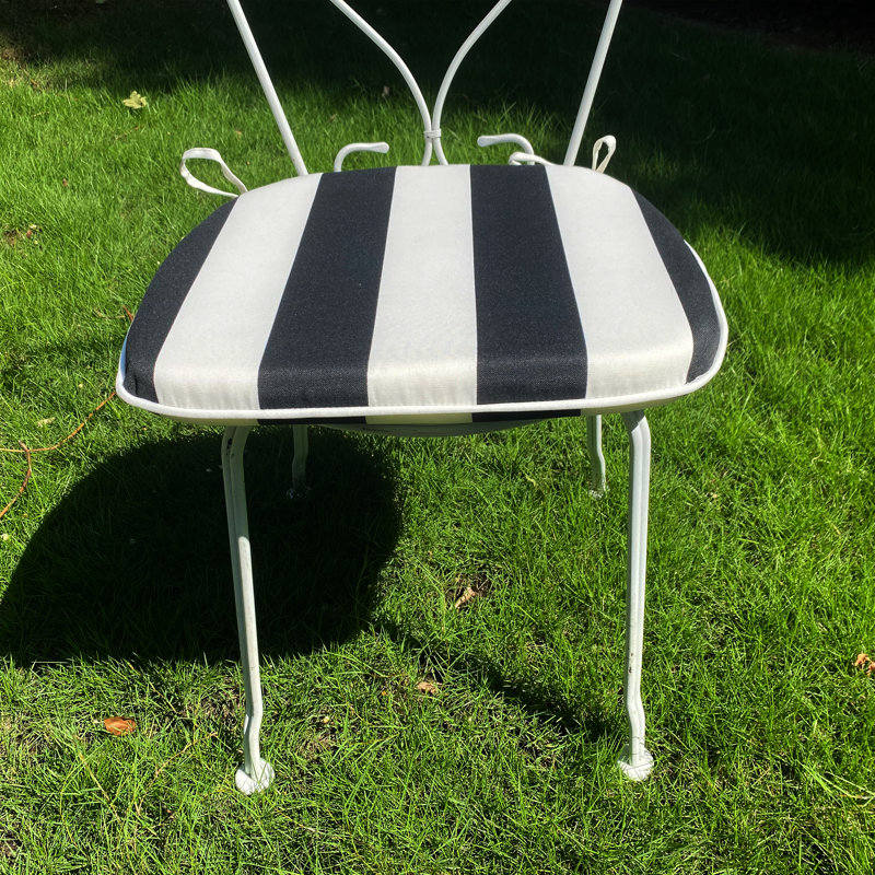 Jogana Outdoor 2'' Dining Chair Seat Cushion, Black/White, 17.32" W x 16.54" D