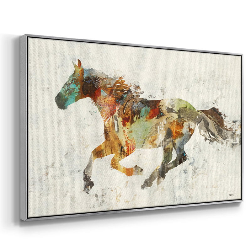 Totem II - reproduction sur toile avec cadre flottant, H 25 po x l 17 po x P 2 po, Argent