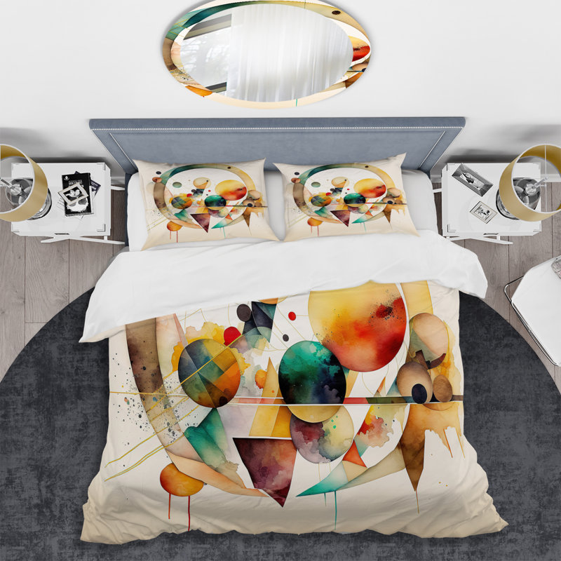 Ensemble de housse de couette en microfibre / polyester multicolore, Housse de couette pour très grand lit et 2 très