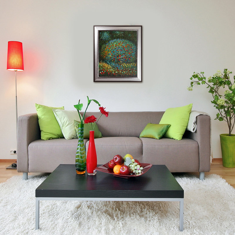 Pommier I, reproduction sur toile, H 29,25 po x l 25,25 po x P 2 po, Encadrement magnésium