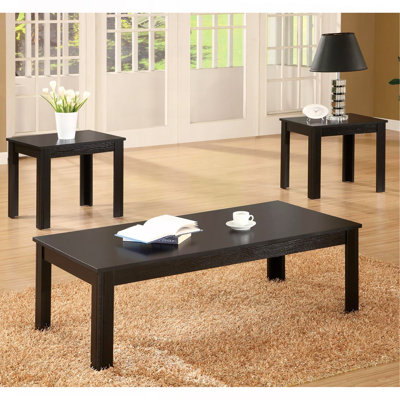 Ensemble de table basse rectangulaire noir 3 pièces