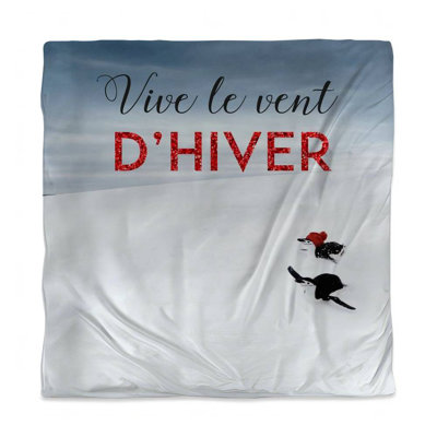 Snow Rustic Blue Queen Duvet Cover | Jingle All The Way Decor
