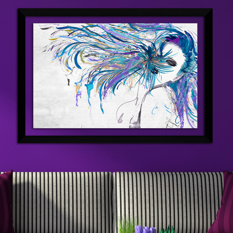 «Blue Whip», reproduction encadrée, H 27,5 po x l 39,5 po, Cadre noir