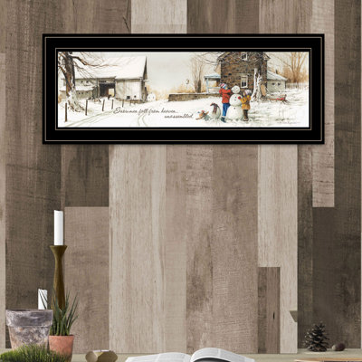 Snowmen from Heaven Framed Wall Art for Living Room, Home Wall Decor By John Rossini