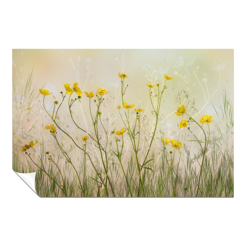 Yellow Flowers Floral Garden - No Frame Print, 41cm H x 61cm W x 0.5cm D