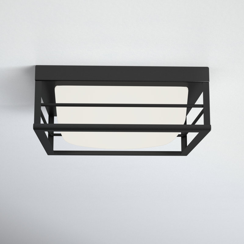 Krista Glass LED Flush Mount, Midnight Black, 3.75" H x 10" W x 10" D