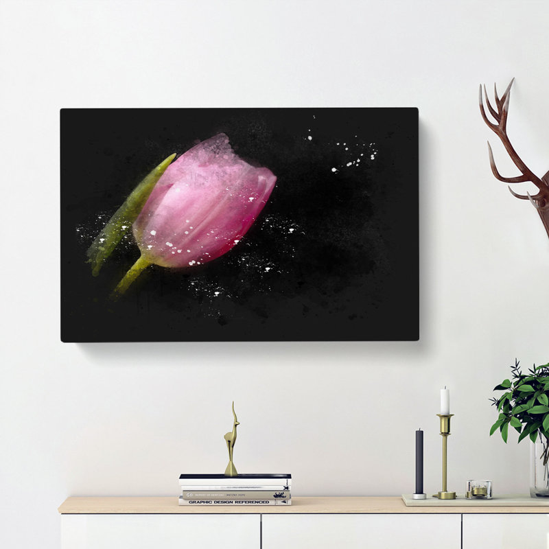 Pale Pink Tulip - Wrapped Canvas, 40cm H x 60cm W x 3cm D
