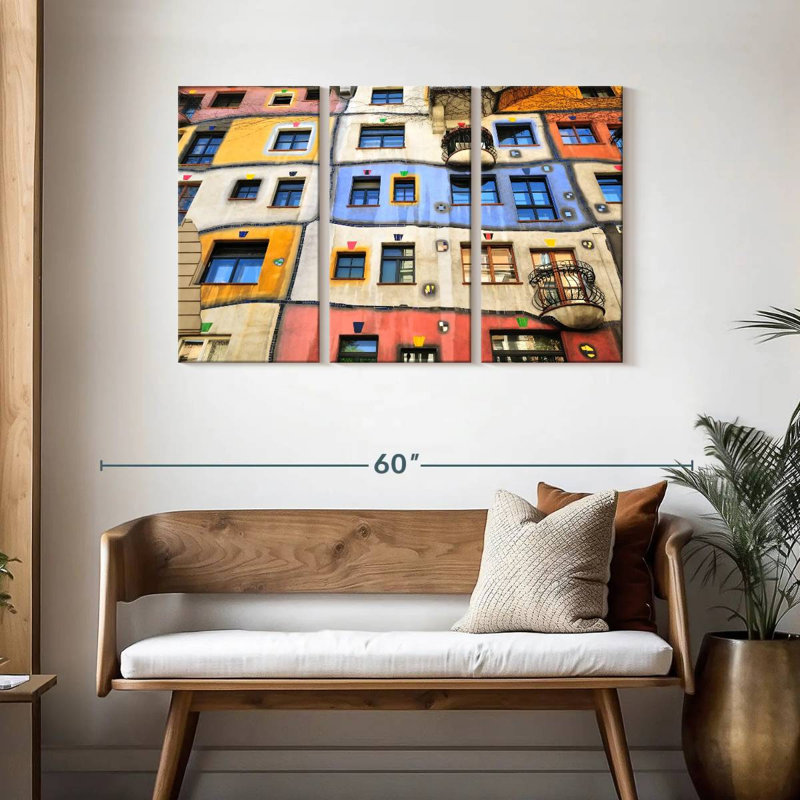 Lilie Hundertwasser House Windows, 28" H x 45" W