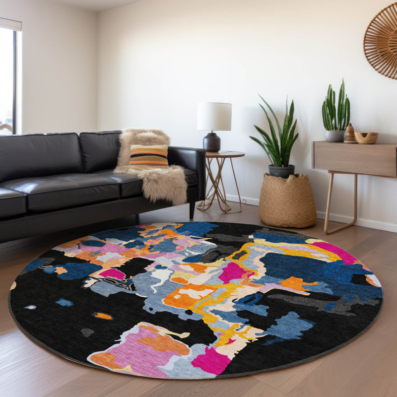  Machine Washable Indoor/Outdoor Chayden ACN1028 Rug, Round 8'