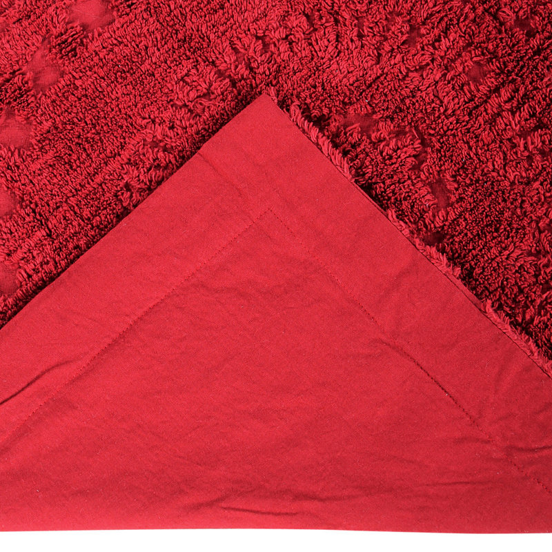 Taie décorative 100% coton chenille touffetée Rio Collection, conception en médaillon, housse de coussin décorative douce et respirante, certifié OEKO-TEX, lavable à la machine, toutes saisons, 21 po x 27 po, bourgogne
