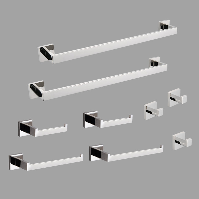 9 - Piece Bathroom Hardware Set, Chrome