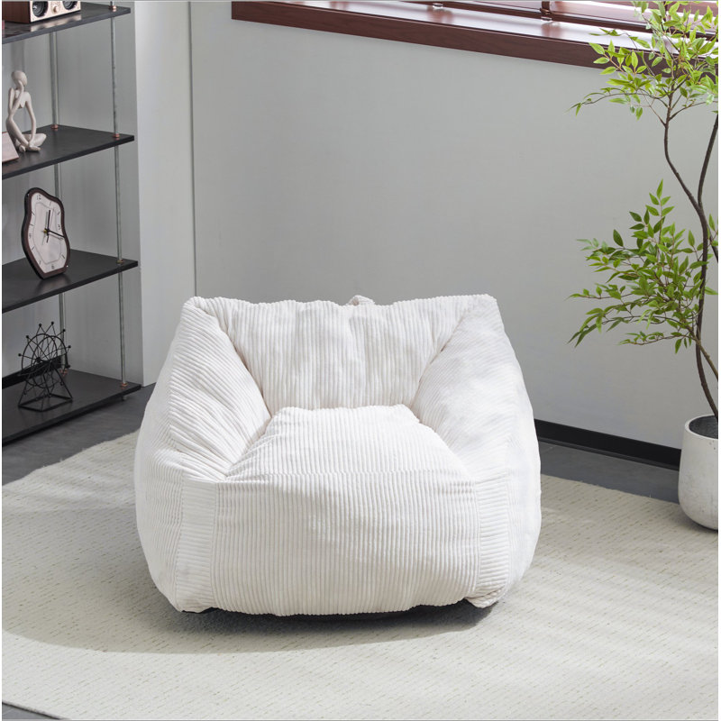 Fauteuil à billes Olbia, fausse fourrure beige