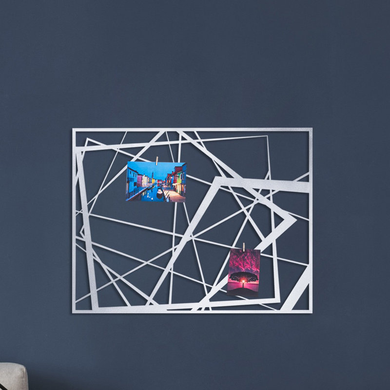 Abstract Wall Decor on Metal, Silver