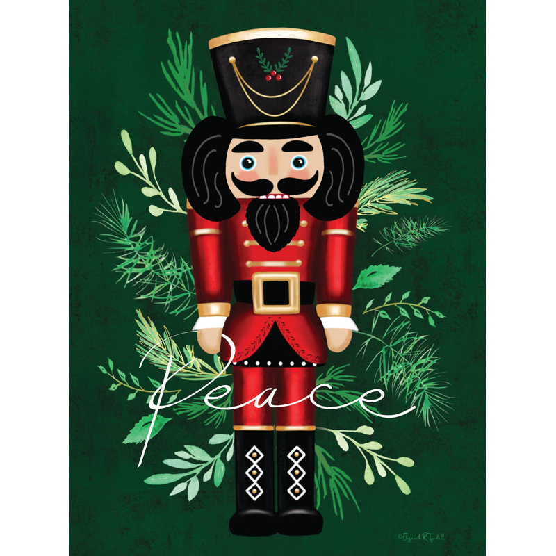 Nutcracker Peace by Elizabeth Tyndall, Black Framed, 48" H x 36" W, White