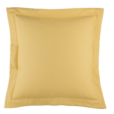 Kailani Traditional Cotton Solid Yellow Euro Sham