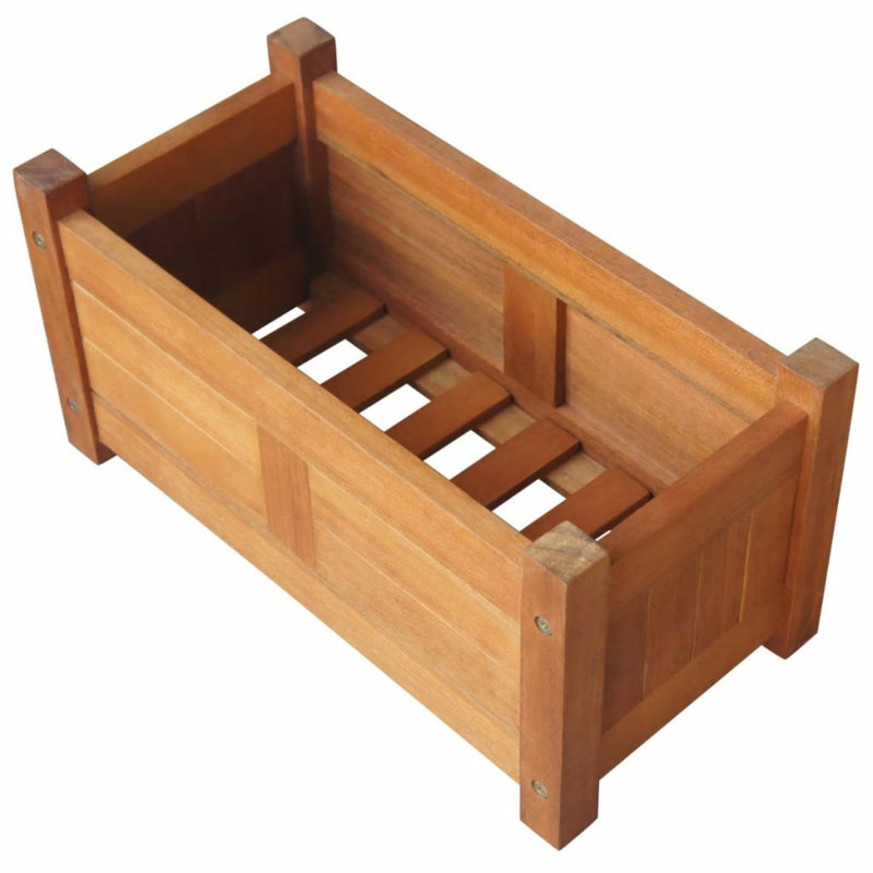 vidaXL Garden Raised Bed, Wooden Raised Flower Bed for Flowers and Plants, Solid Acacia Wood, Brown