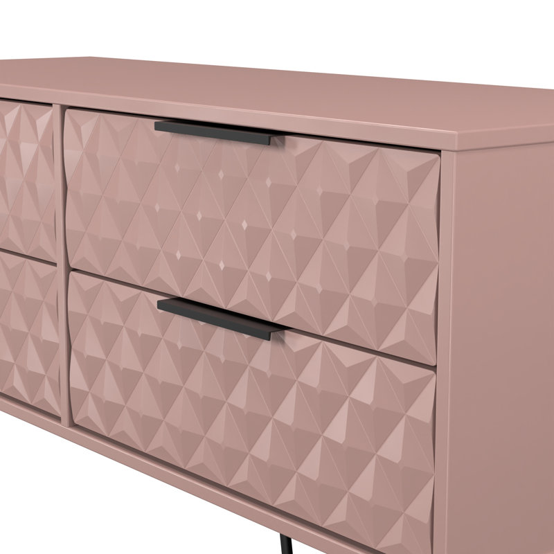 Talita 115cm W 4 - Drawer Chest of Drawers, Pink