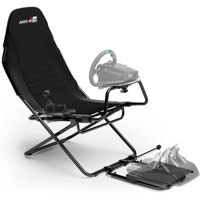 Foldable Racing Simulator Cockpit with Seat, Compatible with Fanatec, Thrustmaster, Logitech, Moza, PS5/PS4/Xbox/PC by Inbox Zero