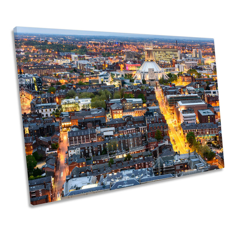City Of Liverpool Skyline - Wrapped Canvas Print, 30.5cm H x 45.7cm W x 2cm D