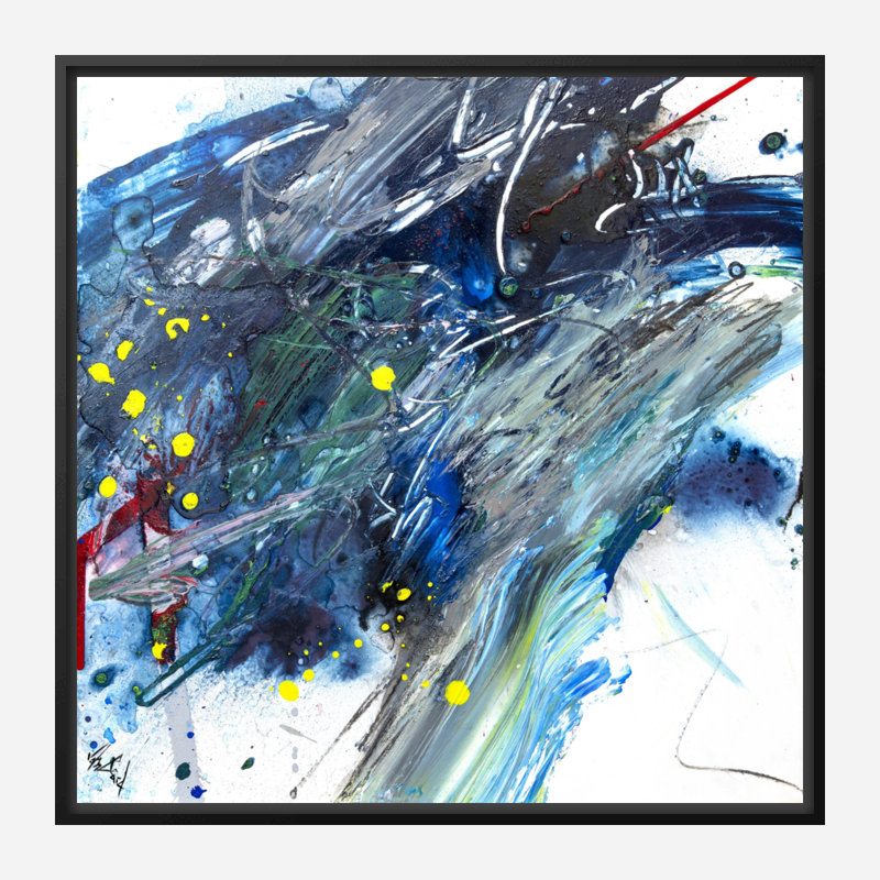 Amazonite - Artist Enhanced Canvas Print, 37.5" H x 37.5" W x 1.75" D, Black Framed Canvas