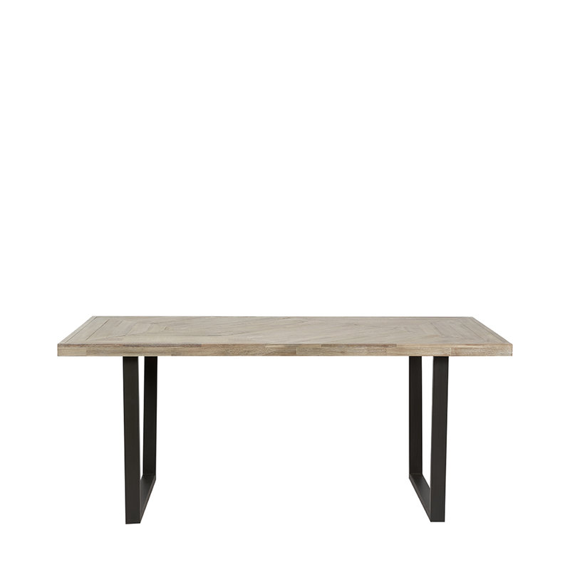 Alohilani Solid Wood Top Metal Base Dining Table