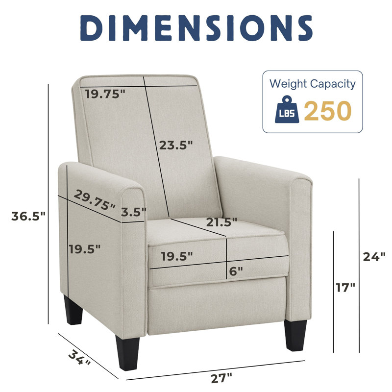 Fauteuil inclinable Mulvane, Lin beige