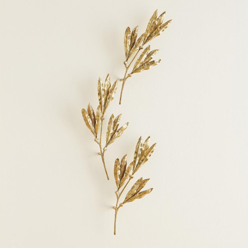 Mango Leaves Wall Decor, Gold