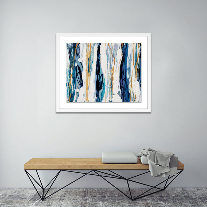 Vertical Stripes Print by Kim Whiteside, White, 47" H x 60" W x 2.5" D